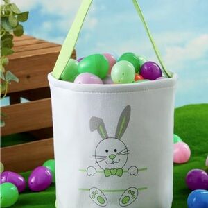 Easter Bunny Canvas Treat Bag with Lime Strap